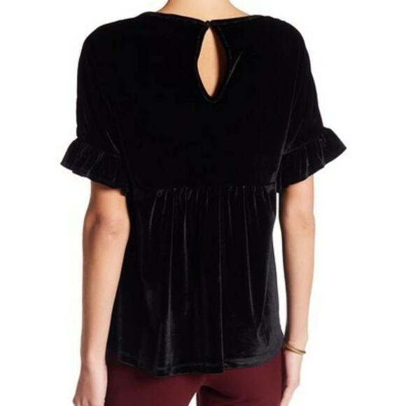Pleione velvet and mesh embroidered blouse - Picture 2 of 8